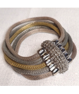 Erica Zap Designs Five 5 Strand Mesh Bracelet with Textured Magnetic Clo... - $26.17