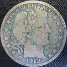 1912-S Barber Half Dollar, silver - $39.59