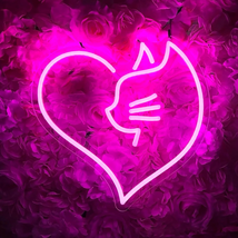 Cat Neon Sign for Wall Decor, Love Cat LED Neon Lights Party Decorations, USB Po - £28.36 GBP