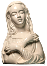 Vintage White Porcelain Madonna Planter Rubens Originals Japan Virgin Mary 9.5in - £31.84 GBP