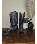 Boulet Black Shiny Silver Blue Western Rodeo Women&#39;s Boots Size 6.5 Will... - £39.48 GBP