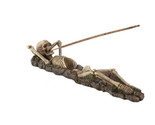 Skeleton 1608 Reclining into Earth Incense Stick Cone Burner Holder 10&quot; L - £24.53 GBP