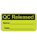 &quot;QC Released&quot; Quality Control Stickers 1.5&quot; x 0.75&quot;, Roll of 1,000 Labels - £22.74 GBP