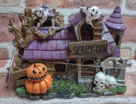 Haunted House Halloween Light-up Decor Scary Inn Ghost Skulls LED Tabletop RIP - £19.98 GBP