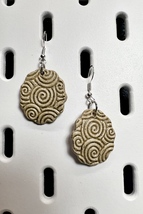 Handmade Ceramic Earrings: Desert - Spirals - £11.86 GBP