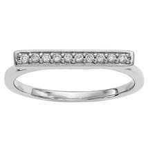 1/10CT Redondo Diamante Natural Barra Compromiso Anillo 14K Oro Blanco Plateado - £189.97 GBP