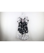 Vintage 90s Streetwear Womens Medium Floral Flower Knit Dress Polyester USA - $44.50