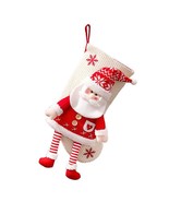 Christmas Stocking Knitted Santa Snowman Candy Gift Bag Xmas Tree Decora... - £17.28 GBP
