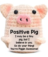 Funny Positive Crochet Pig Gifts for Women Girls Friends Pink Mini Handm... - $579.93 MXN