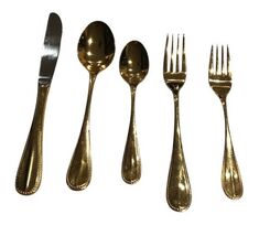 Stainless Steel Oxford Hall Golden Collection 5-Piece Serving Flatware Set - $9.01