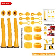 Flexible 8.1" Gas Can Spouts - 3 Yellow Replacement Nozzles for 1-10 Gal... - $31.63