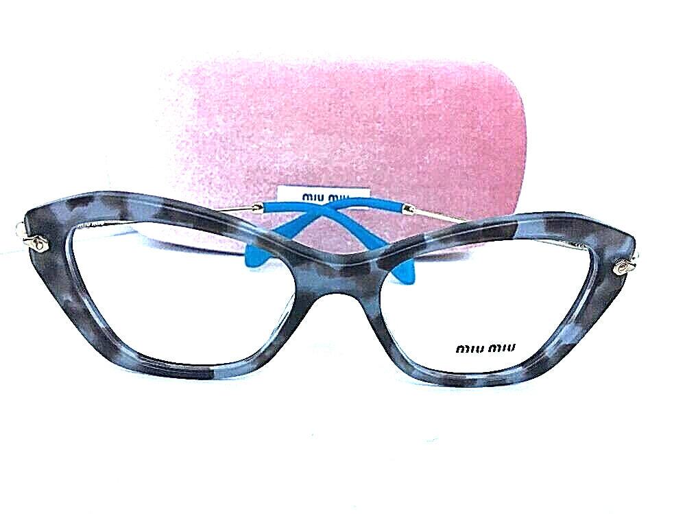 Miu Miu VMU 04L UBA-101 52mm Cat Eye Gray Turquoise Women's Eyeglasses Frame Item image 10