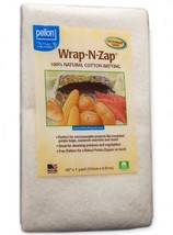 Pellon WZ-45, Natural Wrap-N-Zap Cotton Quilt Batting, 45 by 36-Inch, 1 ... - $33.69 CAD