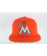 New Era On Field Florida Marlins Baseball Fitted Hat Cap Orange Size 7 1/4 USA - $43.86 CAD