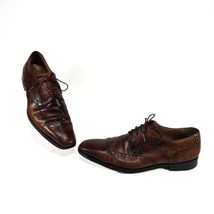 Magnanni Roda Brogue Wingtip Derby Men Size 8.5 Brown Shoes Made in Spain Read - £53.23 GBP