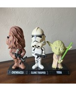 3 x Funko Wacky Wobblers Star Wars Clone Trooper CHEWBACCA Yoda Bobblehe... - $29.69