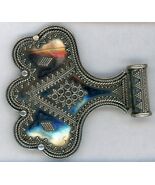 silver Tag Pendant, Stamp silver in Decor type pattern - $27.17