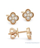 0.28 ct Round Brilliant Cut Diamond Pave Flower Stud Earrings in 14k Ros... - $14,516.89 MXN