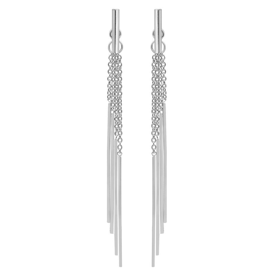 Primary image for Trendy Stranded Stick Drop Tassel Convertible Sterling Silver Post Earrings