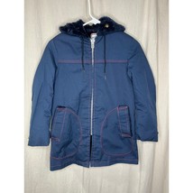 Vintage 1970s McGregor Navy Ski Winter Sledding Faux Fur Lined Parka Jacket S - $40.00