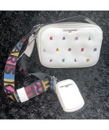 Karl Lagerfeld Crossbody Bag Double Zip White With Pouch NEW - $4,356.12 MXN