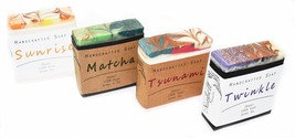 Natural Organic Luxury Bar Soap Sunrise Matcha Tsunami Twinkle Variety Gift Set  - £59.25 GBP