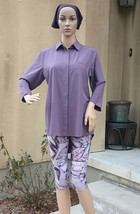 3/4 Sleeve Button Down Shirt by Athleta (Urbanite Top), size S, violet c... - $47.52