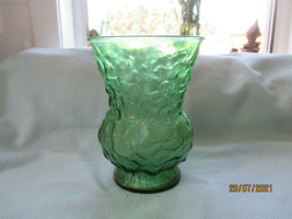 Vintage American E O brody Cleveland USA Glass Green Vase - $14.89
