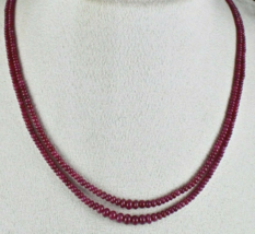 Natural Untreated Ruby Beads Round 2 Line 120 Cts Gemstone Beads Ladies Necklace - $427.50