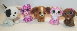Ty Beanie Boo VelveTY Walmart Plush Lot of 5 Cats &amp; Dogs Frenchie Sparkle Eyes  - £14.66 GBP