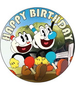 6&quot; Round Pre-Cut Cuphead and Mugman Edible Image Cake Topper By Party Po... - $21.06 CAD