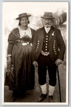 RPPC Traditional Costume In Salzburg Austria Older Couple Photo Postcard P28 - £7.17 GBP