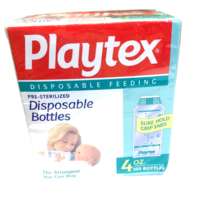 Playtex Baby Disposable Bottle Liners NEW In Box Of 100 4 Ounces Sealed 1995 - $24.98