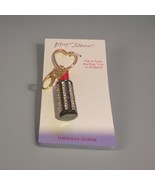 Betsey Johnson Gold Tone Red & Black Enamel 3D Lipstick Bag Charm Crystal - $49.00