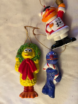 Vtg Sesame Street Muppets Character Christmas Ornaments Hand-painted 3 1980 - £18.91 GBP