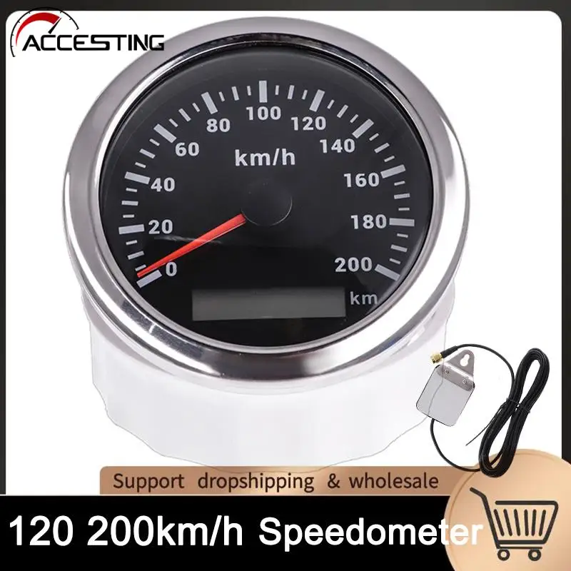 85mm Motorcycle GPS Speedometer 120 200 km/h Speed Odometer With GPS Antenna fit - £49.53 GBP