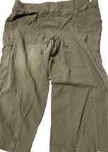 women&#39;s Knox Rose tapered pants size 3X olive elastic waist button front blended - $15.00