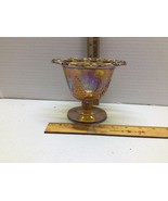 Vintage  Harvest Grape Marigold Carnival Glass  Pedestal Fruit Compote/c... - $16.48 CAD