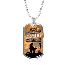No Greater Love John 15:13  Soldier Kneeling Dog Tag Stainless Steel or ... - £37.48 GBP+