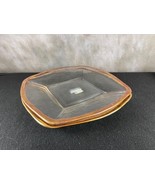 Crate &amp; Barrel Glass Platters(Set of 2) Gold Trim NEW w/Tags No 292-214 - £45.15 GBP