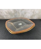 Crate &amp; Barrel Glass Platters(Set of 2) Gold Trim NEW w/Tags No 292-214 - £43.12 GBP