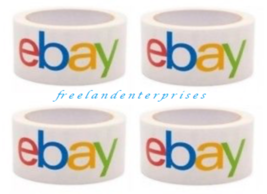 Office Branded Package Shipping Tape EBAY Multi-Color Print~4 Ct~ Sz: 2&quot; X 75 yd - £14.76 GBP