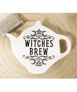 Ebros Wicca Pentagram Moons Witches Brew Hex Ceramic Tea Spoon/Bag Holde... - $266.76 MXN