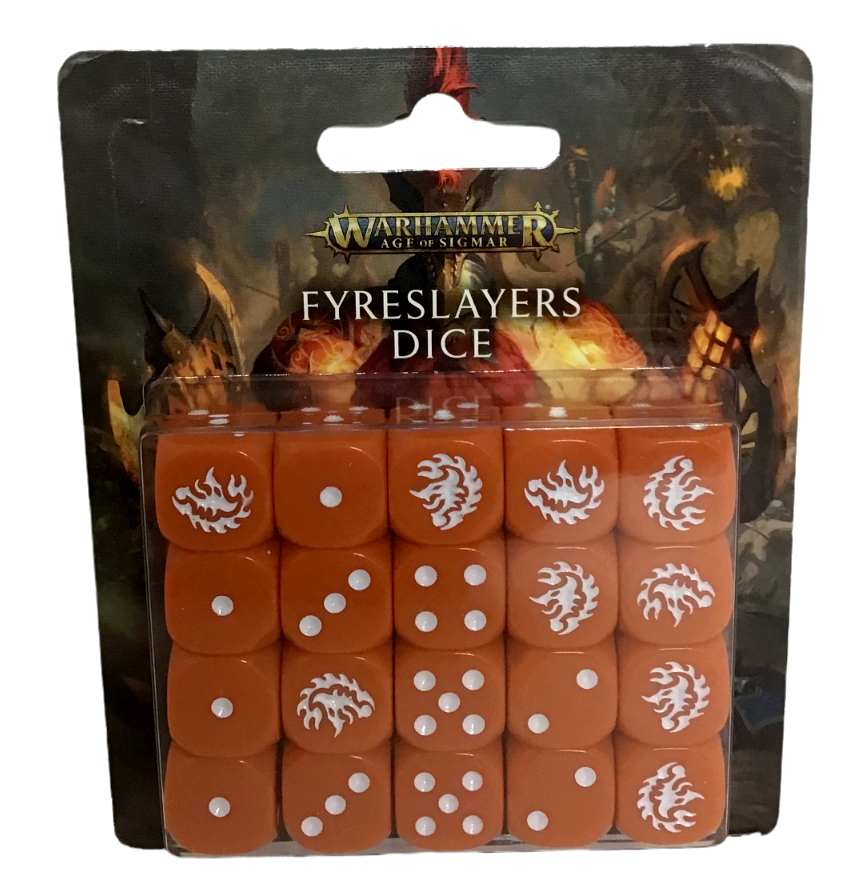 Warhammer 40K Fyreslayers Dice Orange White 20 x 16mm Sealed Brand New  - $33.61