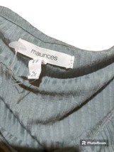Maurices Shirt Womens 2XL  Stretch Square Neck Dark Green Tank Top Sleev... - £9.48 GBP