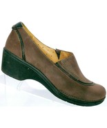 Clarks Unstructured Women&#39;s Brown Nubuck Slip On Loafers Shoes Size 8 M - €21,21 EUR