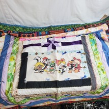 Handmade Vintage fabric Looney Tunes Quilted Blanket 50&quot; X 50&quot; Newly made - £57.99 GBP