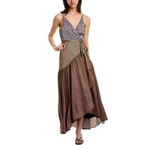 NWT Womens Size Medium Anthropologie Hutch Elma Floral Contrast Wrap Midi Dress - £58.03 GBP