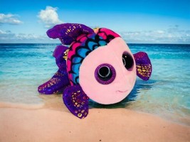 Ty Beanie Boos FLIPPY Fish 7&quot; Plush Rainbow Glitter Big Eyes Stuffed Animal Toy - £11.39 GBP
