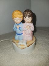 Vintage Boy And Girl Praying Kids Sm Lamp - $17.82